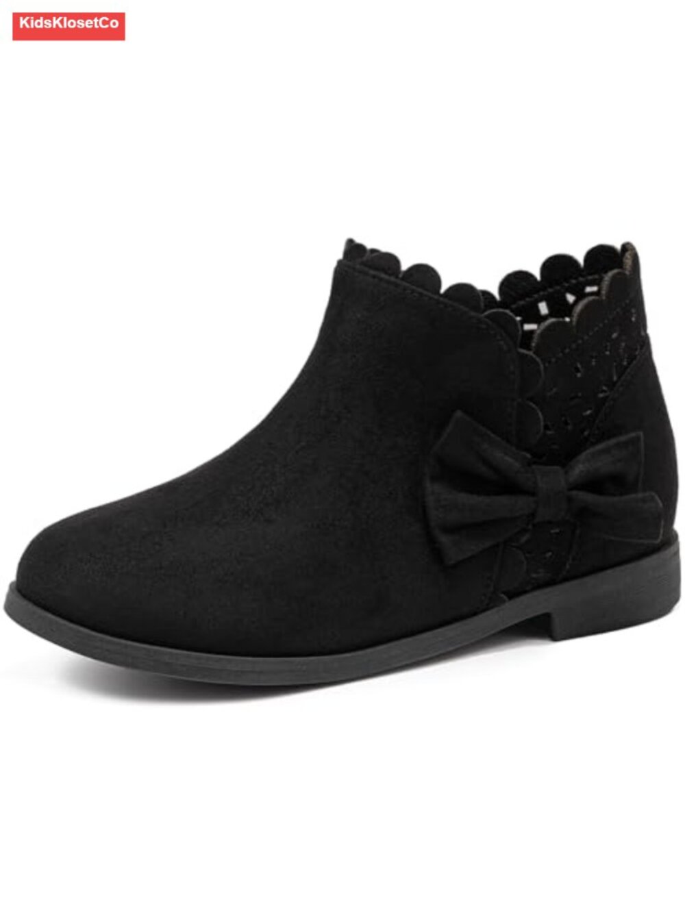 Girls Ankle Boots Toddler Little Big Kid Fall Boot with Bow Suede Side Zip